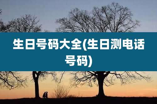 生日号码大全(生日测电话号码)