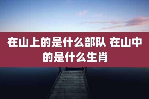 在山上的是什么部队 在山中的是什么生肖
