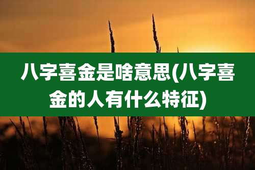 八字喜金是啥意思(八字喜金的人有什么特征)