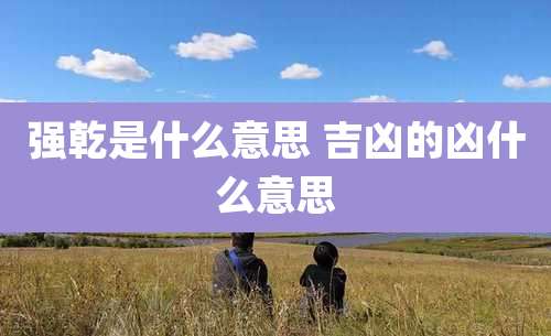 强乾是什么意思 吉凶的凶什么意思