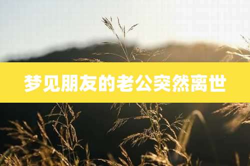 梦见朋友的老公突然离世