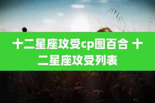 十二星座攻受cp图百合 十二星座攻受列表