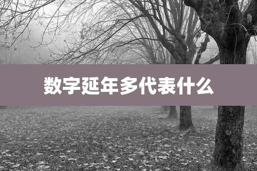 数字延年多代表什么
