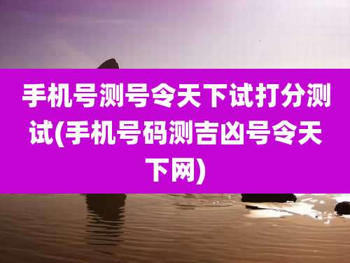 手机号测号令天下试打分测试(手机号码测吉凶号令天下网)