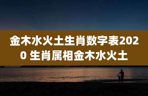 金木水火土生肖数字表2020 生肖属相金木水火土