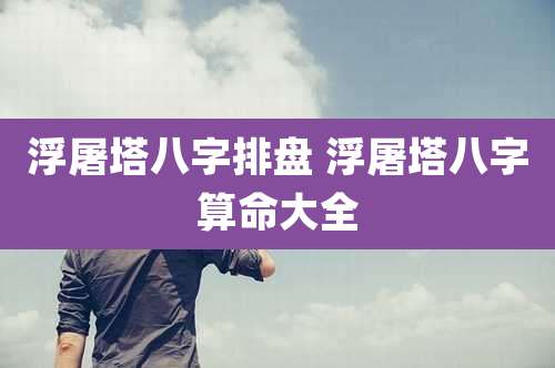 浮屠塔八字排盘 浮屠塔八字算命大全