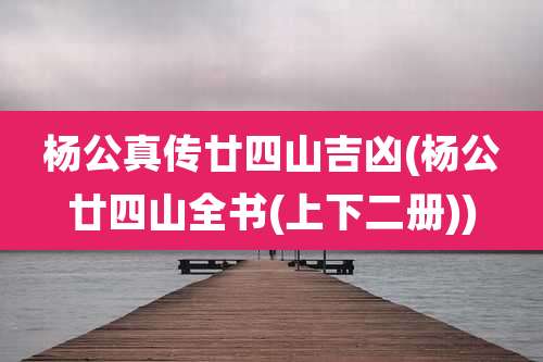 杨公真传廿四山吉凶(杨公廿四山全书(上下二册))