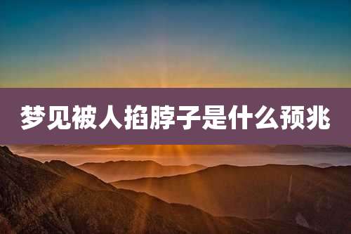梦见被人掐脖子是什么预兆