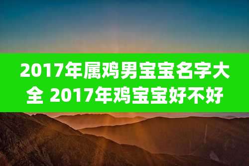 2017年属鸡男宝宝名字大全 2017年鸡宝宝好不好