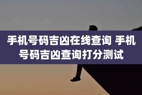 手机号码吉凶在线查询 手机号码吉凶查询打分测试