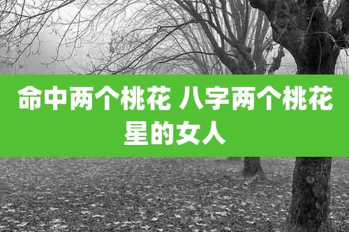命中两个桃花 八字两个桃花星的女人
