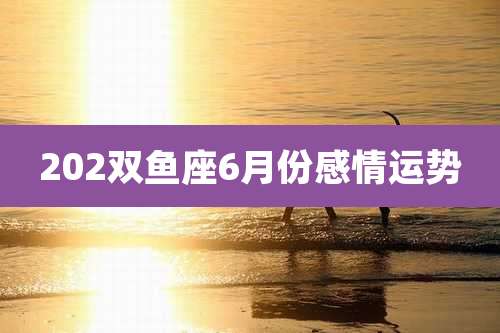 202双鱼座6月份感情运势