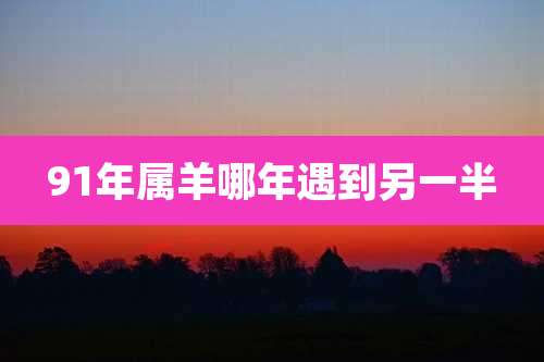 91年属羊哪年遇到另一半