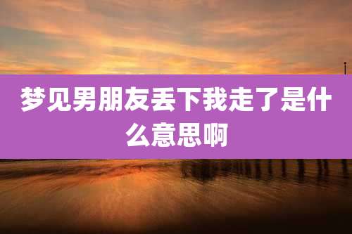 梦见男朋友丢下我走了是什么意思啊