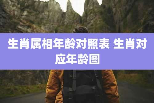 生肖属相年龄对照表 生肖对应年龄图