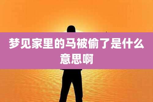 梦见家里的马被偷了是什么意思啊