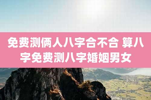 免费测俩人八字合不合 算八字免费测八字婚姻男女