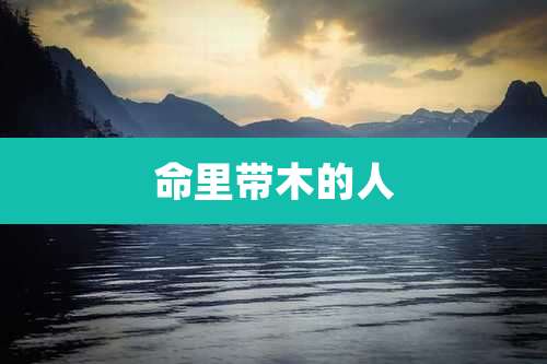 命里带木的人