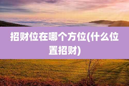 招财位在哪个方位(什么位置招财)