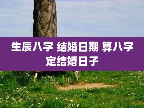 生辰八字 结婚日期 算八字定结婚日子