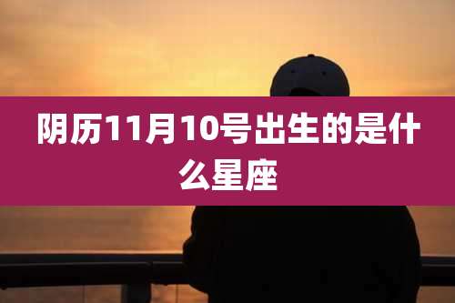 阴历11月10号出生的是什么星座