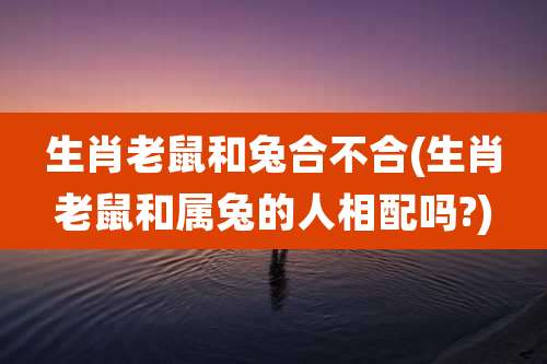 生肖老鼠和兔合不合(生肖老鼠和属兔的人相配吗?)
