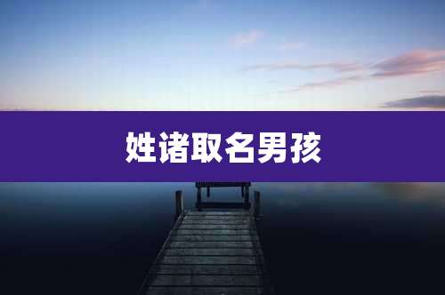 姓诸取名男孩
