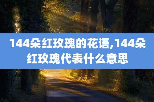 144朵红玫瑰的花语,144朵红玫瑰代表什么意思