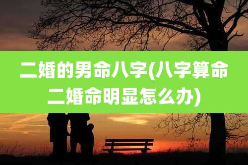 二婚的男命八字(八字算命二婚命明显怎么办)