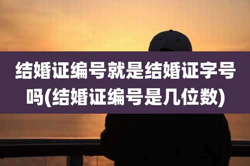 结婚证编号就是结婚证字号吗(结婚证编号是几位数)