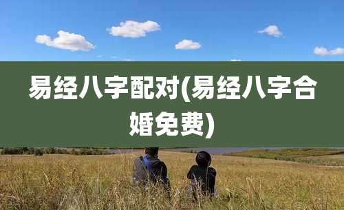 易经八字配对(易经八字合婚免费)