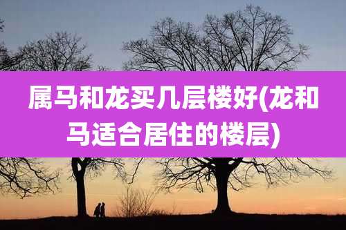 属马和龙买几层楼好(龙和马适合居住的楼层)