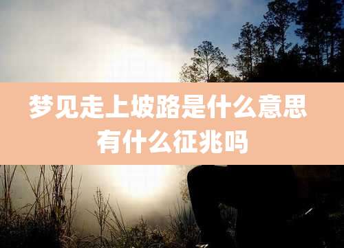 梦见走上坡路是什么意思 有什么征兆吗