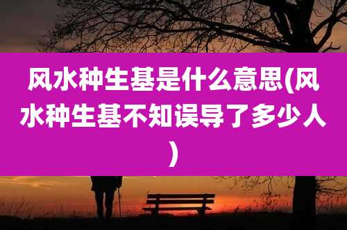 风水种生基是什么意思(风水种生基不知误导了多少人)