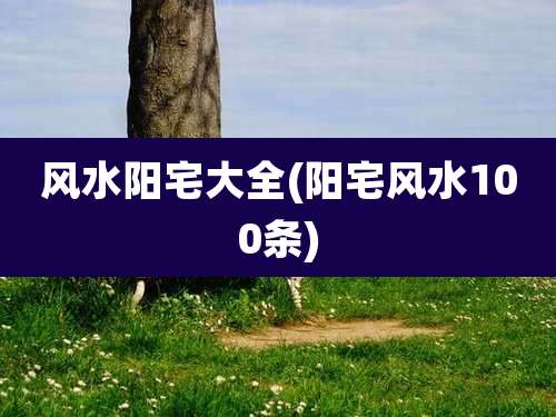 风水阳宅大全(阳宅风水100条)