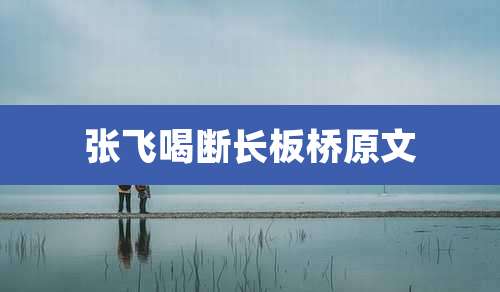 张飞喝断长板桥原文