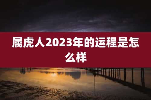 属虎人2023年的运程是怎么样