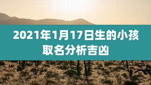 2021年1月17日生的小孩取名分析吉凶