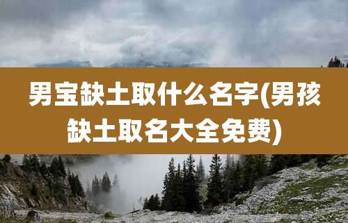 男宝缺土取什么名字(男孩缺土取名大全免费)