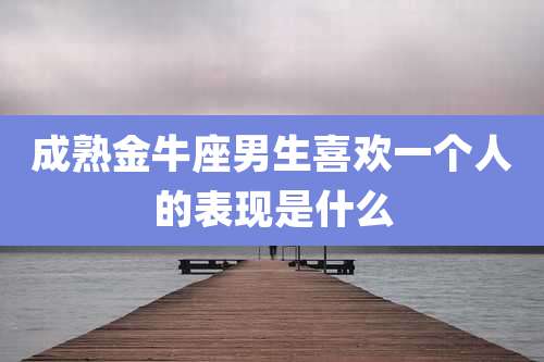 成熟金牛座男生喜欢一个人的表现是什么