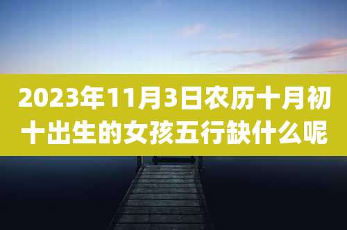 2023年11月3日农历十月初十出生的女孩五行缺什么呢