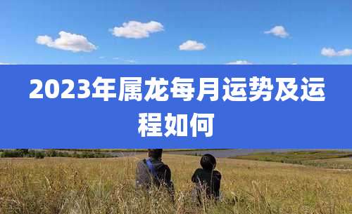 2023年属龙每月运势及运程如何