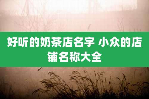 好听的奶茶店名字 小众的店铺名称大全