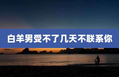 白羊男受不了几天不联系你