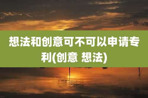 想法和创意可不可以申请专利(创意 想法)