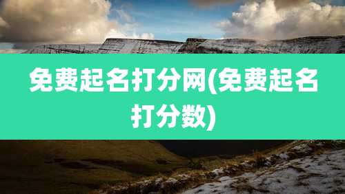 免费起名打分网(免费起名打分数)