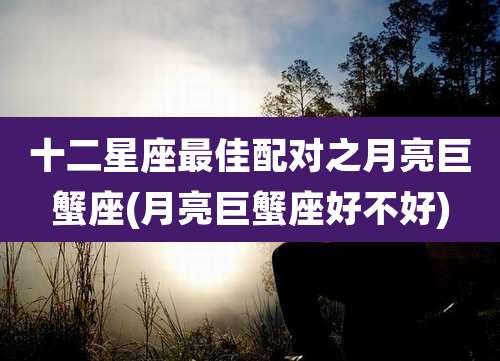 十二星座最佳配对之月亮巨蟹座(月亮巨蟹座好不好)