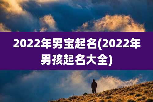 2022年男宝起名(2022年男孩起名大全)