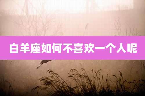 白羊座如何不喜欢一个人呢
