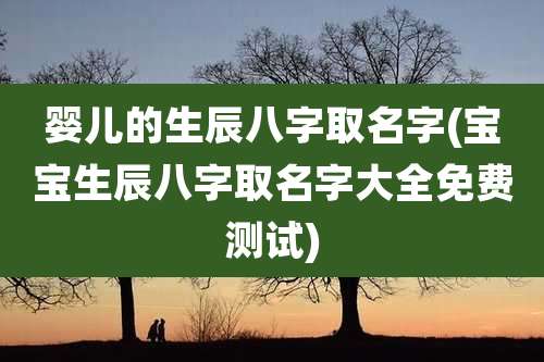婴儿的生辰八字取名字(宝宝生辰八字取名字大全免费测试)